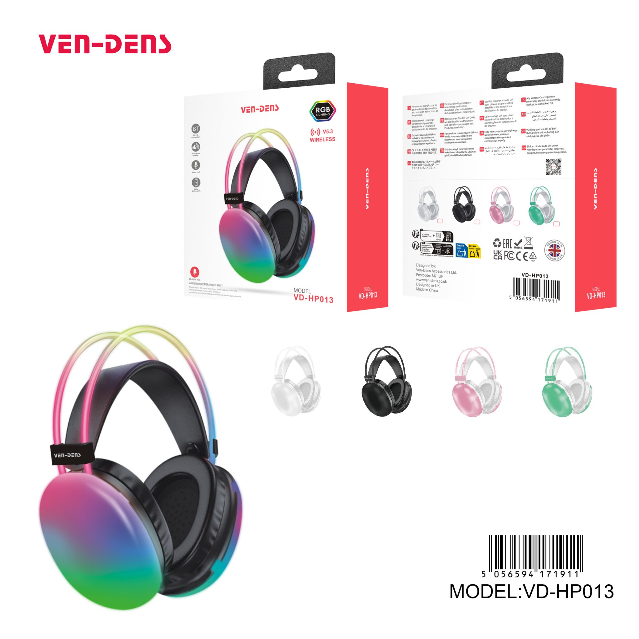 Wireless headphones on a desk