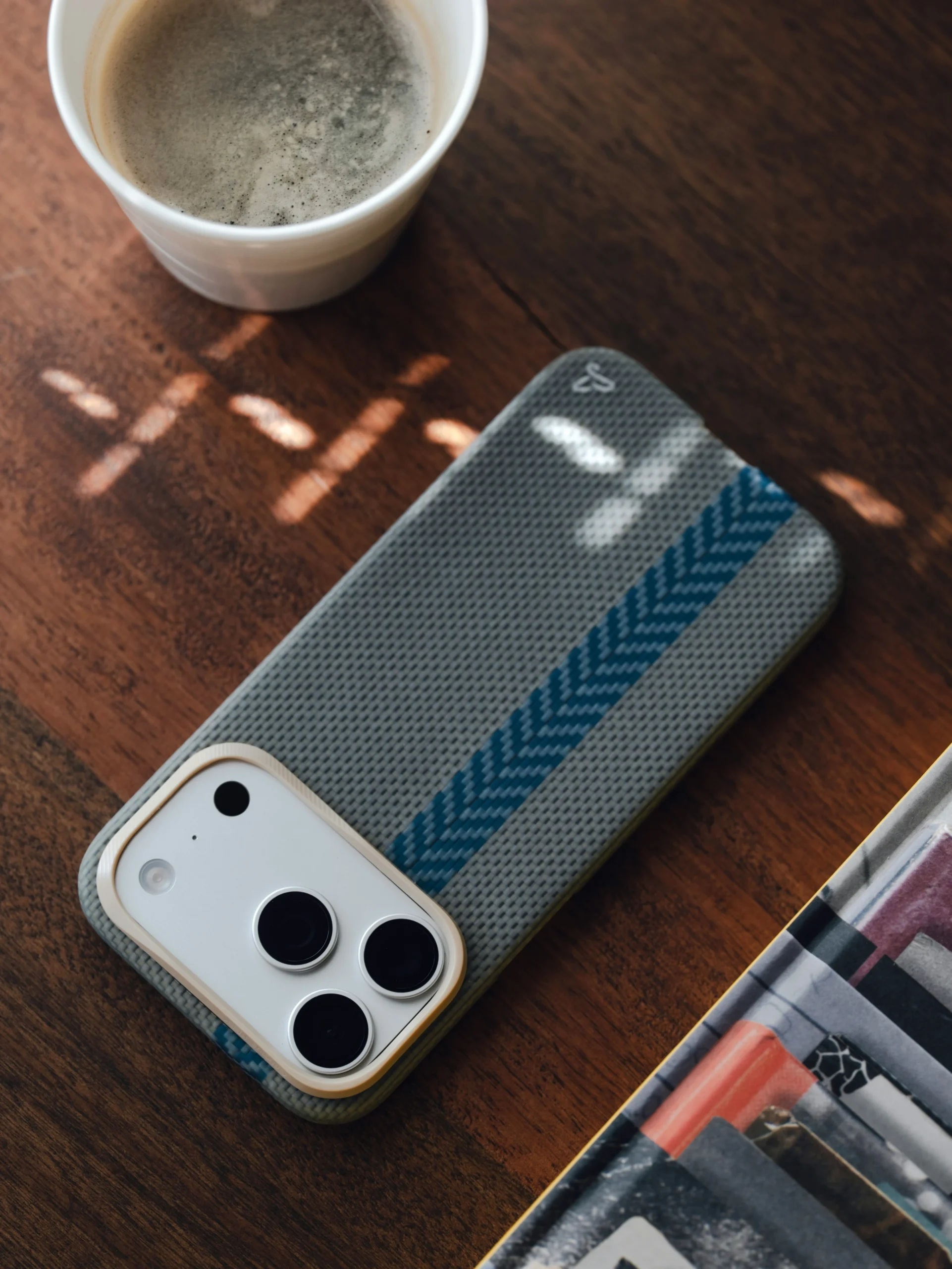 A customer holding a smartphone